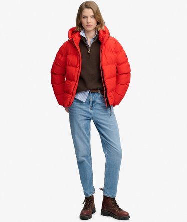 Hooded Sports Puffer Jacket Image 3