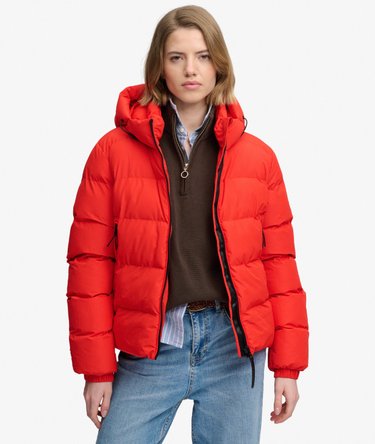 Hooded Sports Puffer Jacket Image 1