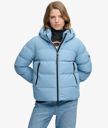 Hooded Sports Puffer Jacket Image 5