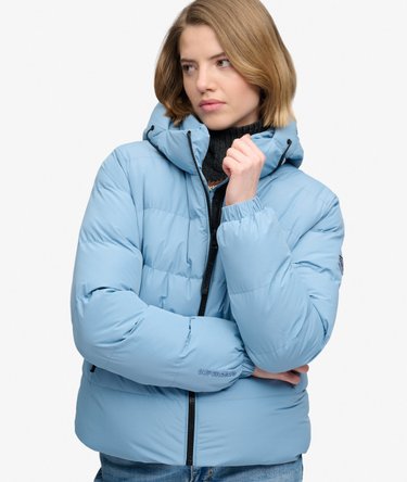 Hooded Sports Puffer Jacket Image 2