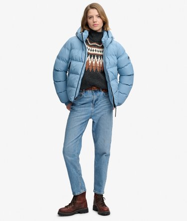 Hooded Sports Puffer Jacket Image 3