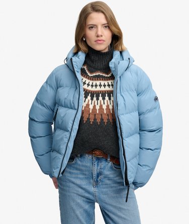 Hooded Sports Puffer Jacket Image 1