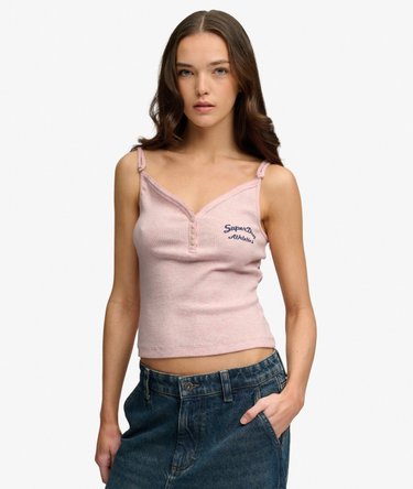 Athletic Essentials Button Down Cami Top Image 1