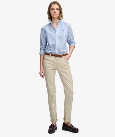 Keskikorkeat Slim Sateen -housut Image 1