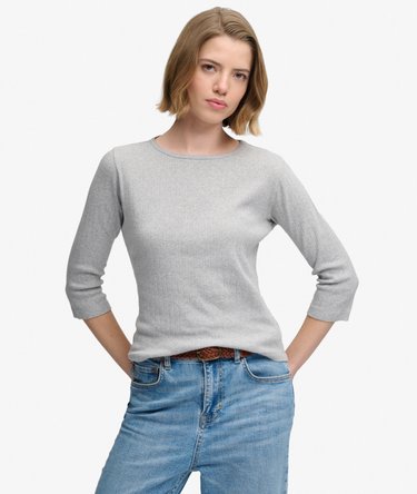 Athletic Essentials Pointelle Half Sleeve Top Image 1