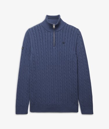 Pull Preppy Cotton Cable Half Zip coupe ajust&eacute;e Image 7