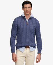 Preppy Cable Half-Zip Trui Slanke Pasvorm