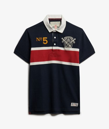 Double Emblem Jersey Short Sleeve Rugby Polo Top Image 6