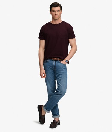 Klassisk T-shirt med Lomme i Bomuld og H&oslash;r Image 3