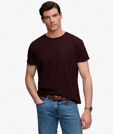 Klassisk T-shirt med Lomme i Bomuld og H&oslash;r Image 1