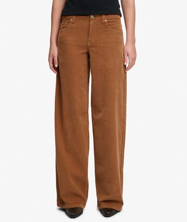 Pantalon en Velours C&ocirc;tel&eacute; Baggy Taille Moyenne Image 3