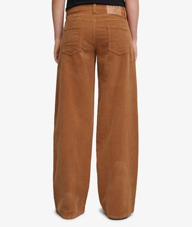 Pantalon en Velours C&ocirc;tel&eacute; Baggy Taille Moyenne Image 4