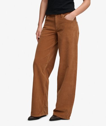 Pantalon en Velours C&ocirc;tel&eacute; Baggy Taille Moyenne Image 2