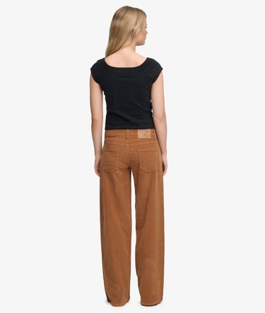 Pantalon en Velours C&ocirc;tel&eacute; Baggy Taille Moyenne Image 6
