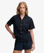 Heritage Broderie Korte Mouw Overhemd