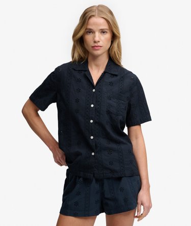 Heritage Broderie Korte Mouw Overhemd Image 1