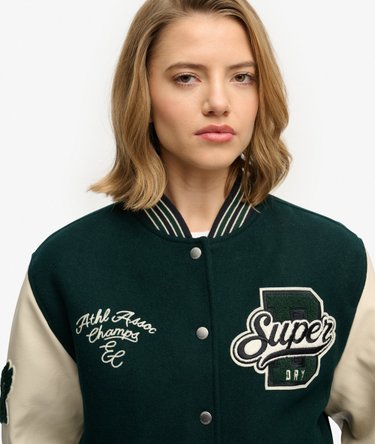 Patched Varsity Bomberjack Image 4
