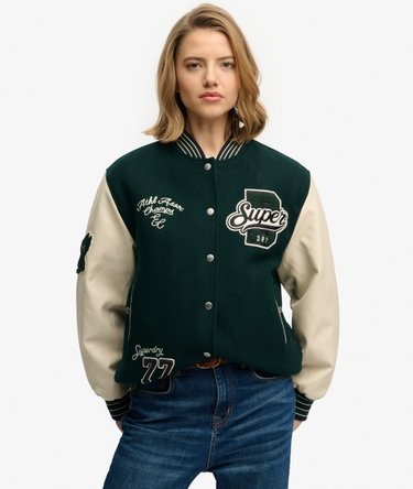 Patched Varsity Bomberjack Image 5