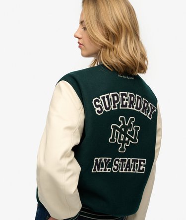 Patched Varsity Bomberjack Image 2