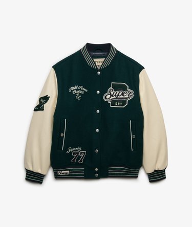 Patched Varsity Bomberjack Image 8