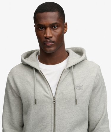 Essential Logo Half Brushed Zip Hoodie Image 4