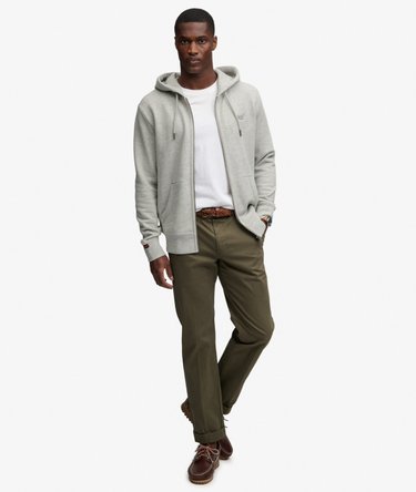 Essential Logo Half Brushed Zip Hoodie Image 3