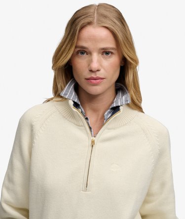 Classic Cotton Knit Half Zip Jumper Image 4