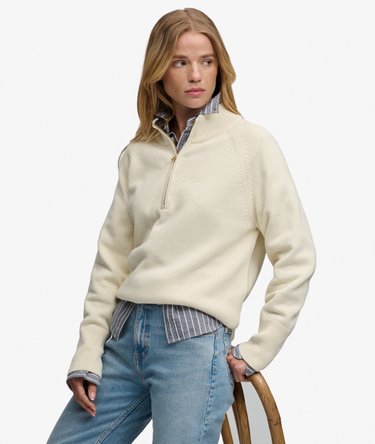 Classic Cotton Knit Half Zip Jumper Image 2