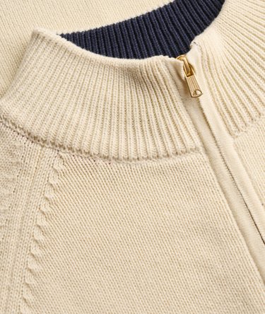 Classic Cotton Knit Half Zip Jumper Image 6