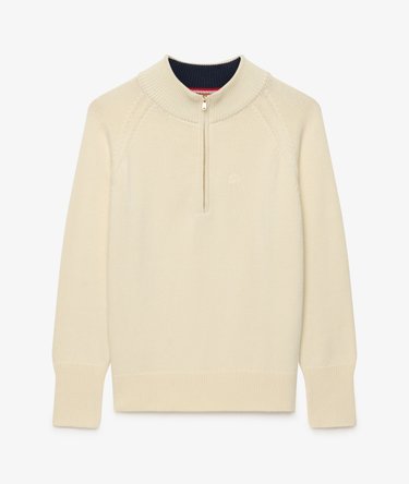 Classic Cotton Knit Half Zip Jumper Image 7