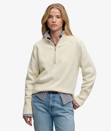 Classic Cotton Knit Half Zip Jumper Image 1