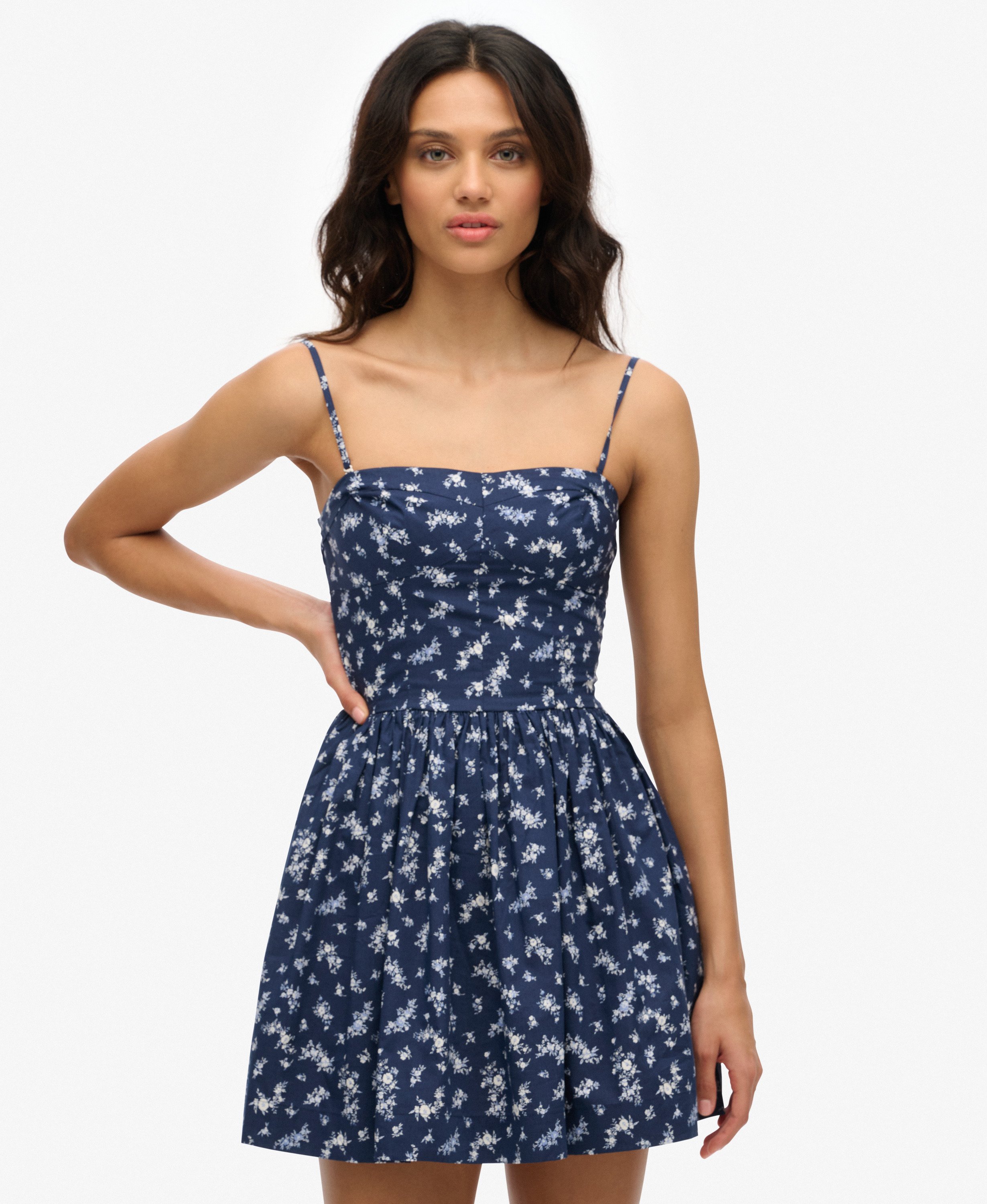 womens Corset Cami Mini Dress in Primrose Navy Floral | Superdry US