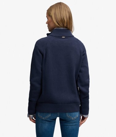 Pull en maille de coton &agrave; demi-zip classique Image 5