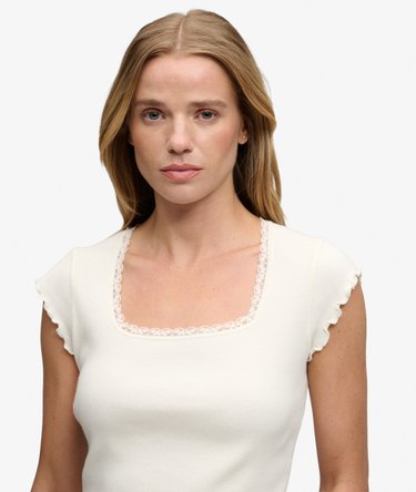 T-shirt Essential Col Carr&eacute; Manches Courtes Image 4