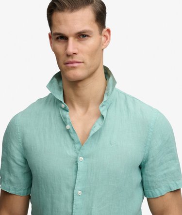 Camicia in Lino Vacation con Logo Ricamato Image 4