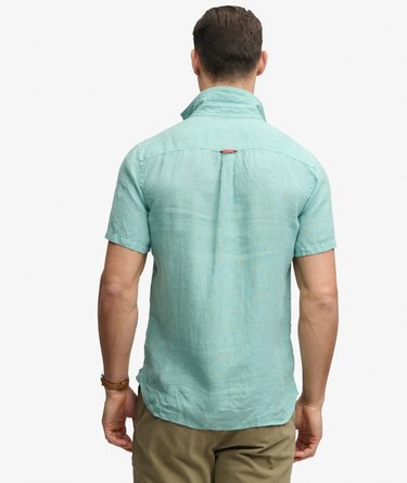 Camicia in Lino Vacation con Logo Ricamato Image 5