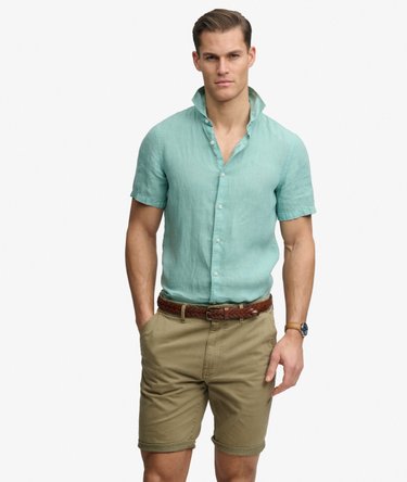 Camicia in Lino Vacation con Logo Ricamato Image 2