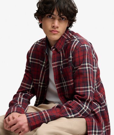 Lang&aelig;rmet Bomulds Lumberjack Skjorte Image 2