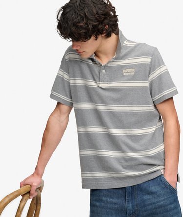 Vintage Stripe Jersey Poloshirt Image 1