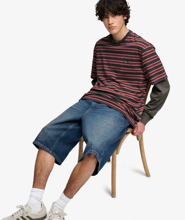 Oversized T-Shirt mit Streifen Image 2
