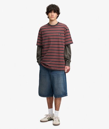 Oversized T-Shirt mit Streifen Image 3