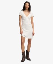 Printed Sweetheart Short Sleeve Mini Dress