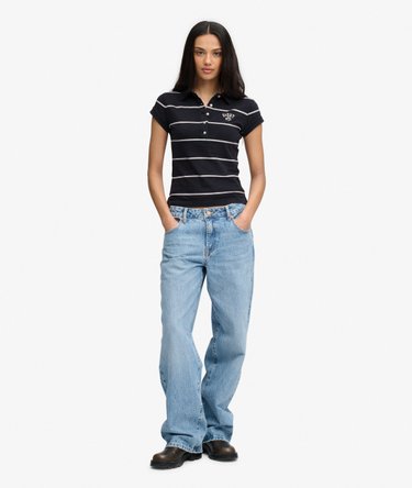 Athletic Essentials Stripe Jersey Polo Shirt Image 3
