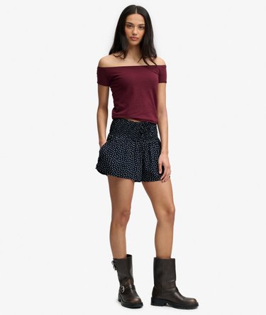 Printed Mini Smocked Shorts Image 1