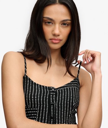 Print Button Down Cami Midi Dress Image 4