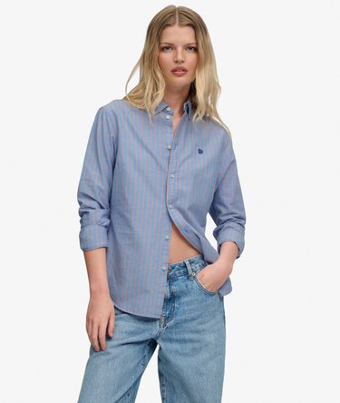 Slim Oxford Button Down Overhemd met Lange Mouwen Image 1
