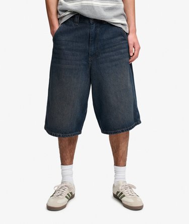 Oversized Washed Denim Shorts Image 1