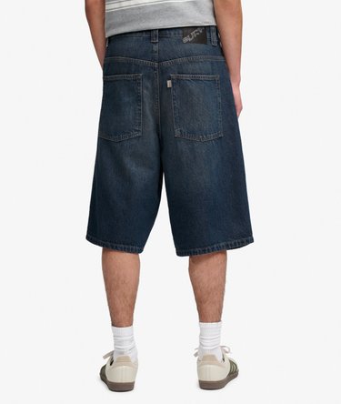 Oversized Washed Denim Shorts Image 4