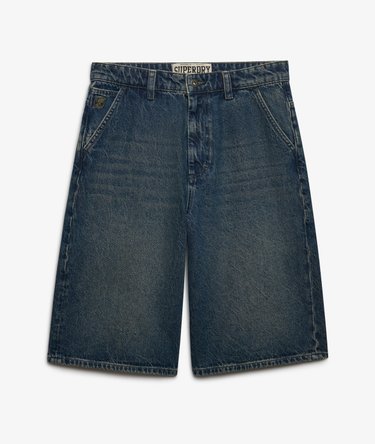 Oversized Washed Denim Shorts Image 7