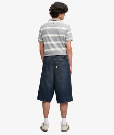 Oversized Washed Denim Shorts Image 5